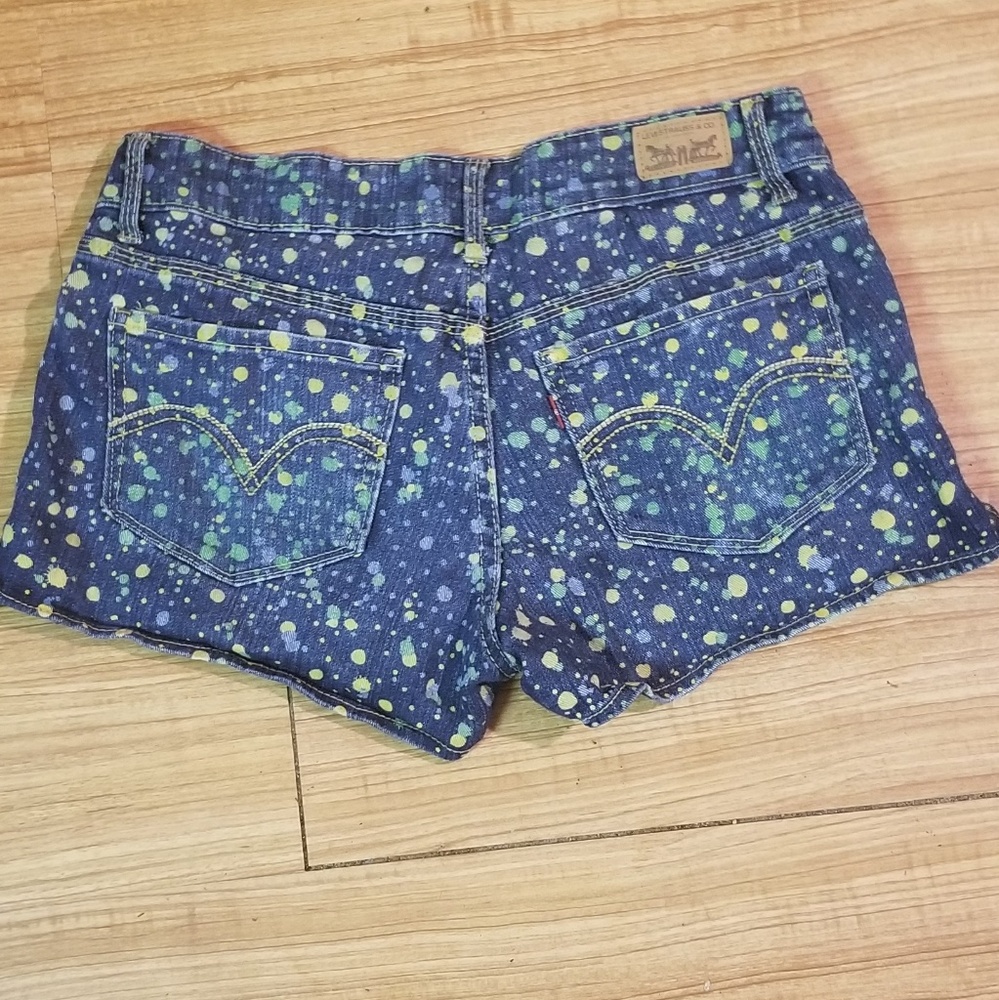 Levi's Paint Splash Shorty Shorts SZ 7 Juniors